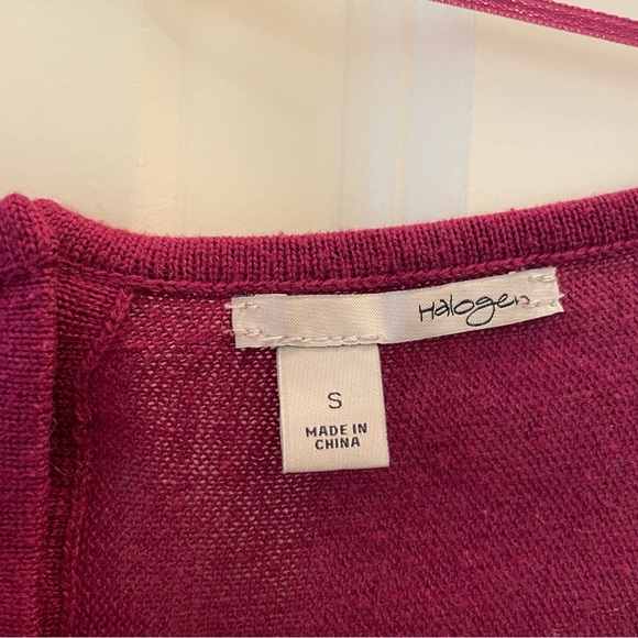 Halogen burgundy sweater, drape neck dolman sleeves, S - Picture 3 of 11